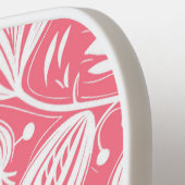 トロピカルピンク花柄ダイヤモンドモノグラム ピックルボールラケット (左詳細)