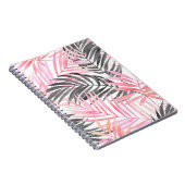 トロピカルピンク葉グリーン水色 ノートブック (右側)