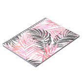 トロピカルピンク葉グリーン水色 ノートブック (左側)