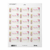 トロピカルピンク金ゴールドパイナップルフローラグリッター ラベル (フルシート)