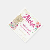 トロピカルピンク金ゴールドパイナップルベビーシャワー紙 スタンダードカクテルナプキン (角)