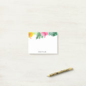 トロピカルピンク黄色のハイビスカスのポストイットノート ポストイット (デスク上)