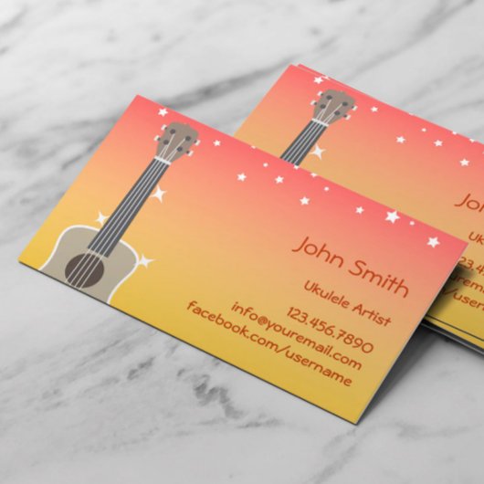 トロピカルピンク&イエロースカイウクレールアーティスト 名刺