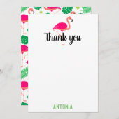 トロピカルピンク フラミンゴ ビューティフル サンクス サンキューカード (正面/裏面)