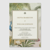 トロピカルピーコックパーム磁気結婚式招待状 (正面)