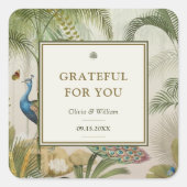 トロピカルピーコックパーム結婚は スクエアシール (正面)