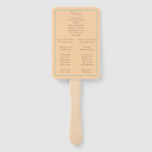 トロピカルピーチアンドティール（緑がかった色）結婚式 プログラム ハンドファン (裏面)