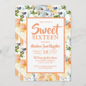 トロピカルピーチサマー春スウィート16招待状 招待状 (正面/裏面)