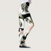 トロピカルピーチハイビスカスプルメリアフローラ レギンス (右)