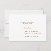 トロピカルピーチフラワーウェディングRSVPカード ノートカード (裏面)