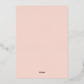 トロピカルピーチフラワーズ婚約フォイル招待状 箔招待状 (裏面)