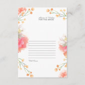 トロピカルピーチフラワーブライド結婚ズアドバイス エンクロージャーカード (正面)