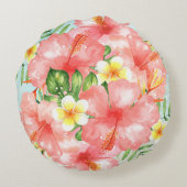トロピカルピーチフローラ装飾用クッション ラウンドクッション (裏面)