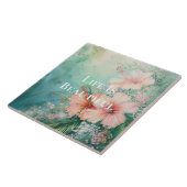 トロピカルピーチホワイトハイビスカスフローラ タイル (側面)