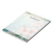 トロピカルピーチホワイトハイビスカスフローラ ノートパッド (回転)