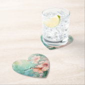 トロピカルピーチホワイトハイビスカス結婚フローラ ペーパーコースター (インサイチュ)