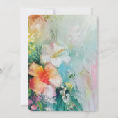 トロピカルピーチホワイトハイビスカス結婚フローラ 招待状 (裏面)