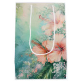 トロピカルピーチ ホワイトハイビスカス フラワーラブ ミディアムペーパーバッグ (裏面)