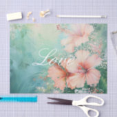 トロピカルピーチ ホワイトハイビスカス フラワーラブ 薄葉紙 (クラフト)