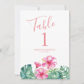 トロピカルピ結婚ンクフローラの表番号 招待状 (正面)