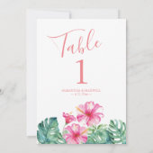 トロピカルピ結婚ンクフローラの表番号 招待状 (裏面)