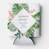 トロピカルファミリーバケーションパーソナライズされた 缶クーラー (正面)