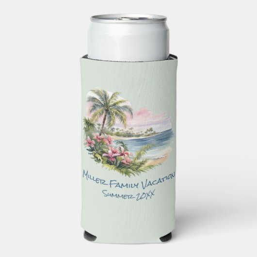 トロピカルファミリーバケーション懇親会記念 スリム缶クーラー (Seltzer正面)