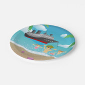 トロピカルファミリービーチクルーズおもしろい ペーパープレート (アングル)