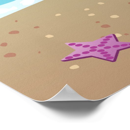 トロピカルファミリービーチクルーズおもしろい ポスター (角)