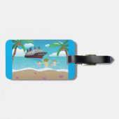 トロピカルファミリービーチクルーズおもしろい ラゲッジタグ (裏面横)
