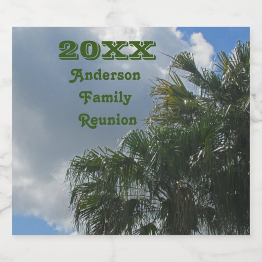 トロピカルファミリー懇親会パームツリーズサマーバケーション ビールラベル (シングルラベル)