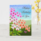 トロピカルファレノプシスオーキッドフラワーズ誕生日カード カード (黄色い花)