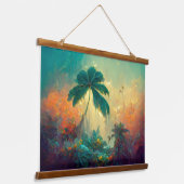 トロピカルファンタジーパームツリージャングル 吊り下げ型タペストリー (傾斜あり)