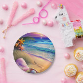 トロピカルファンタジービーチサンセット ペーパープレート (パーティー)