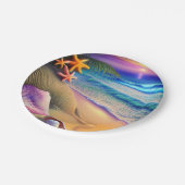 トロピカルファンタジービーチサンセット ペーパープレート (アングル)