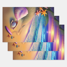 トロピカルファンタジービーチサンセット ラッピングペーパーシート