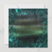 トロピカルファーンリーフフレームティール（緑がかった色）ウッドランドグリーン 招待状 (裏面)