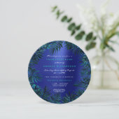 トロピカルファーンリーフフレームティール(緑がかった色)水中競技インディゴブルー 招待状 (スタンド正面)