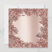 トロピカルファーンリーフフレームバラ金ゴールドピンクメタリック 招待状 (裏面)