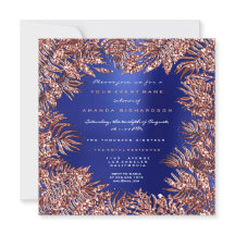 トロピカルファーンリーフフレームバラ金ゴールド銅ブルー