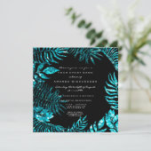 トロピカルファーンリーフフレーム海ブルーブラックトゥルコワ 招待状 (スタンド正面)