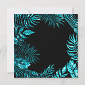 トロピカルファーンリーフフレーム海ブルーブラックトゥルコワ 招待状 (裏面)