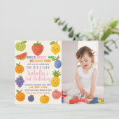 トロピカルフィエスタ誕生日招待状と写真 招待状 (スタンド正面)