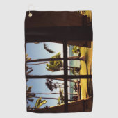 トロピカルフィジービーチシーンgtcnm ゴルフタオル (正面)