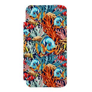 トロピカルフィッシュカラフルサマーヴァイブス iPhone SE/5/5sウォレットケース