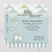 トロピカルフィッシュベイビーシャワー招待状 招待状 (正面/裏面)