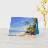 トロピカルフィリピンアイランドビーチパームパラダイス カード (黄色い花)