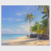 トロピカルフィリピンアイランドビーチパームパラダイス ラッピングペーパー (フラット)