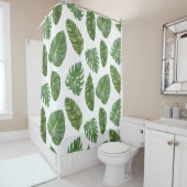 トロピカルフィロデンドロンエレファントイヤバナナリーフアート シャワーカーテン (インサイチュ)