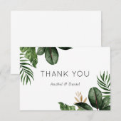 トロピカルフィロデンドロン結婚パームサンキューカード サンキューカード (正面/裏面)